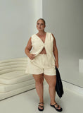 Llyge This Summer Linen Blend Shorts Sand Curve