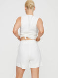 Llyge Bellair Linen Blend Shorts White