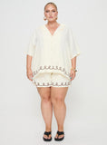 Llyge Jamari Linen Blend Shorts Cream / Brown Curve