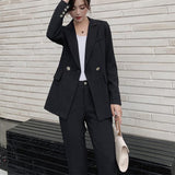 Llyge Spring Women Pant Suit Notched Blazer Jacket & Pants 2022 Office Wear Women Suits Female Sets