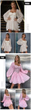 Llyge 2023 Summer Fashion Lantern Long Sleeve Mini Casual Dress