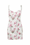 Llyge Lace Floral Printed Bodycon Cami Dress