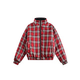 2024 fall fashion trends Staffpick American Retro Plaid Cotton-Padded Coat Couple Winter Coat Men's and Women's Double-Sided Stand Collar Cotton-Padded Coat My60