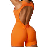 Llyge New Jumpsuit Gym Set Women Training Yoga Suit Sportswear Women Sports Fitness Rompers Shorts Stretch Workout Beautiful Back Set