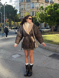 Llyge Winter Oversized Fake Shearling Jackets For Women 2024 Winter Streetwear Belts Thick Warm Faux Teddy Fur Coat Double Faced Tops