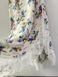 Llyge Women Floral Print Sling Robe 100% Viscose Lace Stitching V-Neck Sleeveless Elegant Summer 2024 Female Midi Dress