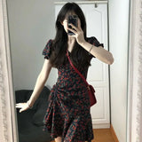 Llyge Female Dresses Floral Flower Women's Dress Soft Aesthetic Offer Free Shipping New in Vintage Xxl Retro Fashion Summer 2024 Loose