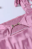 Llyge Satin Tie-straps Cutout Mini Dress
