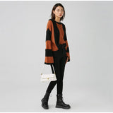 Llyge Autumn Winter Women Fashion Loose Knitted Sweater Pillover Female Vintage Wide Sleeve O Neck Lady Pullovers Tops