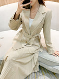 Llyge Spring Women Lace Up Blazer Skirt 2 Piece Set  Autumn New Elegant Long-sleeved Slim Jacket Female Suit Clothing