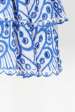 Llyge Shirred Off-The-Shoulder Embroidery Tiered Dress