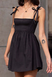 Llyge Solid Color Strappy A-Line Mini Dress