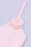 Llyge V Neck Twisted Flower Knit Cami Dress