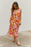 LLYFGE And The Why Full Size Printed Sleeveless Maxi Dress
