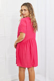 LLYGE Barbie Dream Swiss Dot Casual Dress in Fuchsia