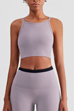 LLYGE Round Neck Cropped Sports Cami