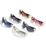 Llyge - Y2K Wrap Around Fashion Sunglasses For Women Men One-piece Gradient Lens Glasses Heart Design Hollow Temple Eyewear