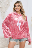LLYGE Early Autumn New Sequin Flash Pattern Long Sleeve Dropped Shoulder Oversized Hoodie