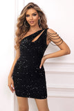 LLYGE 2023 Autumn New Fall Outfit Contrast Sequin Sleeveless Mini Dress