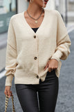 LLYGE Early Autumn New Button-Up Dropped Shoulder Cardigan
