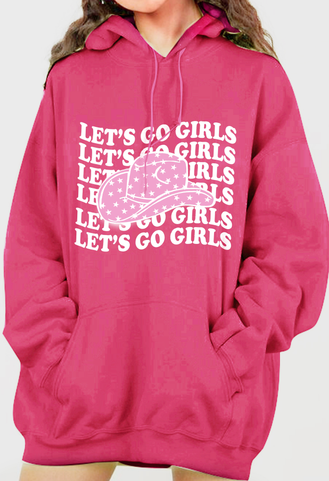 LLYGE 2023 Autumn New Fall Outfits Simply Love Simply Love Full Size LET’S GO GIRLS Graphic Dropped Shoulder Hoodie