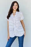 LLYGE Full Size Floral Paisley Printeded Twist Tunic Top