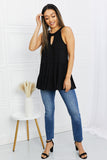 LLYGE Fashion Full Size Cutout Grecian Neck Sleeveless Top