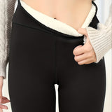 Llyge - Solid Fuzzy Thermal Bottom, Comfy & Soft Stretchy Pant, Women's Lingerie & Sleepwear