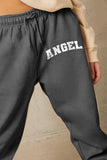 LLYGE Early Autumn New Simply Love Full Size Drawstring Angel Graphic Long Sweatpants