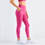Llyge Yoga Pants With Pocket High Waist Butt Lift Leggings Elastic Training Workout Sport Leggings Traceless Yoga Leggings