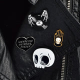 Llyge Halloween Bag Accessory Kawaii Fashion Girls Key Chain Ring Children Gift Bag Sccessories Skull CD Halloween Enamel Brooch Alloy Badge