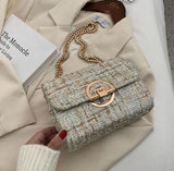 Graduation Gift  Contrast color Flap Armpit bag 2022 Winter New High-quality Woolen Women's Designer Handbag Chain Shoulder Messenger Bag Purses