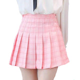Llyge Plaid Women Skirts Summer High Waist Pleated Mini Skirt Fashion Casual JK Japan Uniforms A Line Harajuku Dancing Faldas