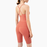 llyge Vnazvnasi Yoga Bra Solid Women Sports Bra Yoga Vest Gym Workout Running Push-up Athletic Cross-Back Crop Top Fitness Clothing