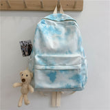 Llyge New Tie-Dye Canvas Women Backpack Female Lovely Travel Bag Teenage Girls High Quality Schoolbag Lady's Knapsack Small Book Bag