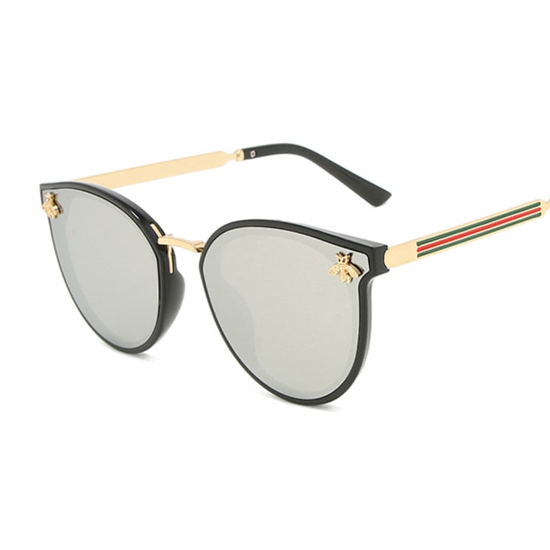 LLYGE 2023 Luxury Bee Fashion For Women Sunglasses Men Square Brand Design Sun Glasses Female Oculos Retro Male Iron