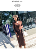 Llyge Thick Mid-Length Dresses Robe Sweater Dress For Women Winter Korean Fashion Vintage  Maxi Maxi Woman Casual Knitted Bodycon