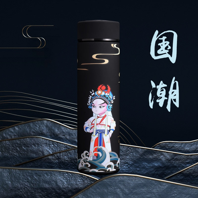 Llyge  2023 Portable Thermos Bottle Coffee Tea Mug Chinese Style Smart Temperature Display Vacuum Flask Water Bottle With Filter Thermos Cup
