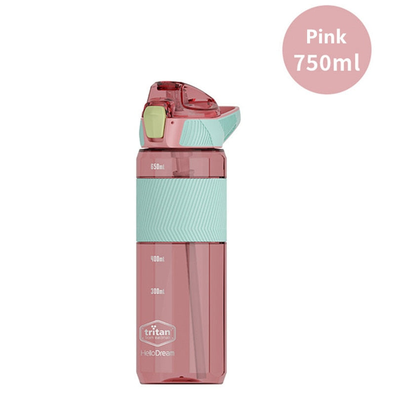 Llyge  2023 750ml/1000ml/1600ml Tritan Material Water Bottle With Straw Eco-Friendly Durable Gym Fitness Outdoor Sport Shaker Drink Bottle