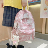 Llyge Simple Dyeing Design Women Backpack Kawaii Nylon Book Bag Female Mochila School Backpack For Teenage Girl Travel Rucksack