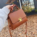 Vintage Pure color Tote bag 2023 Fashion New Quality PU Leather Women's Designer Handbag High capacity Shoulder Messenger Bag