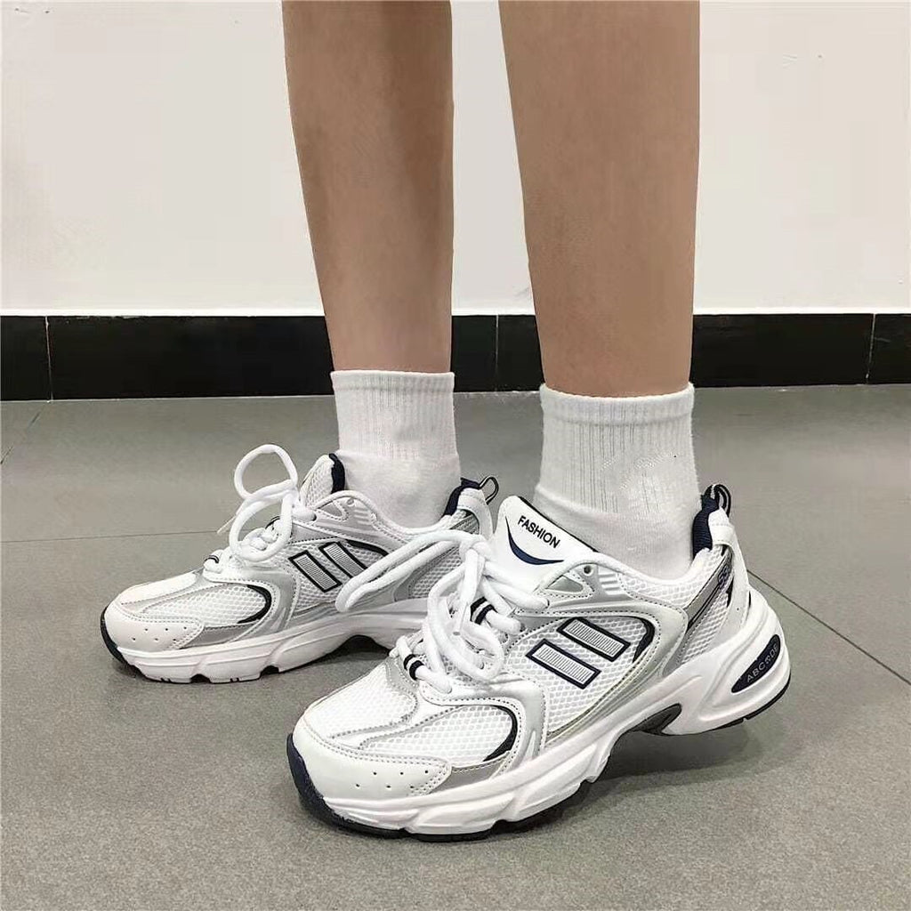 Ins wind reflective old shoes women 2023 spring sports casual shoes flat breathable comfortable women's shoes