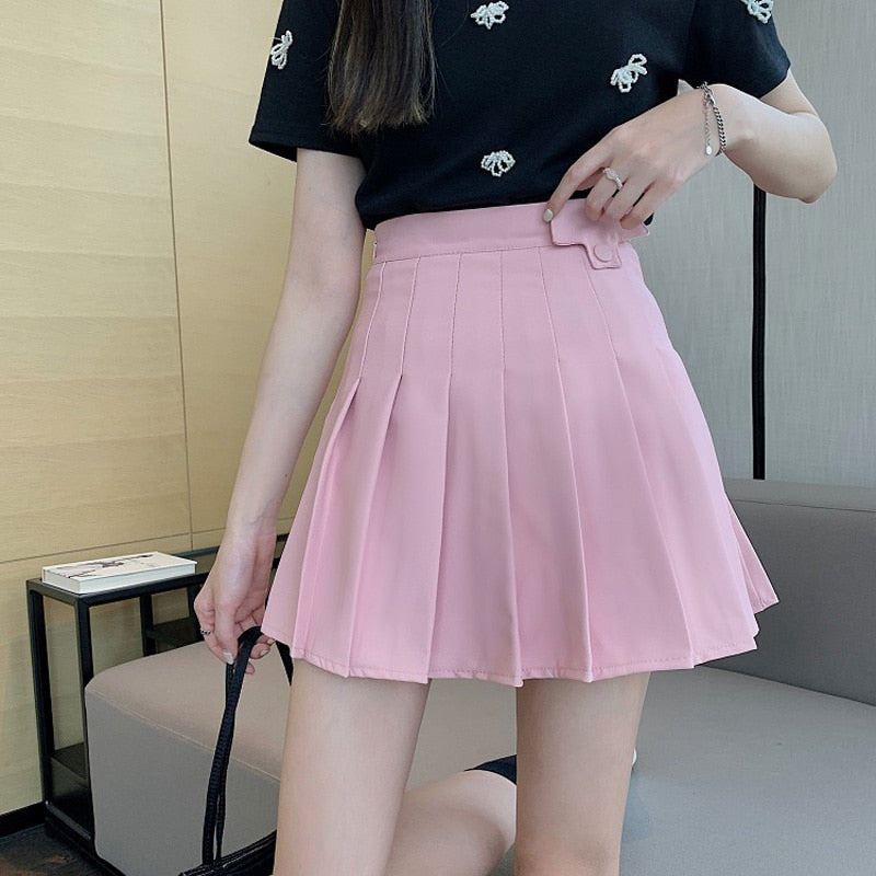Llyge Fashion Skirt Women All Match A Line Casual Slim Pleated Skirt High Waisted Thin Korean Style Street Wear Summer New