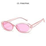 LLYGE Classic Oval Sunglasses Women Stylish Cow Color Ladies Sun Glasses Fashion Small Shades UV400