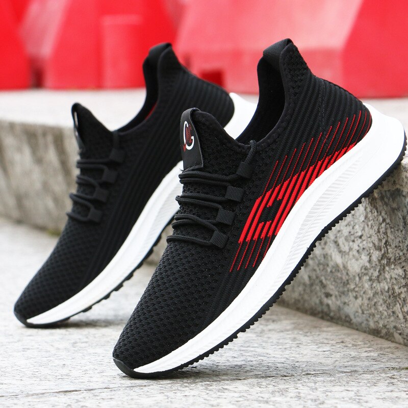 Llyge 2023 New Sports Shoes Men's Breathable Casual Mesh Shoes Comfort Increase Lace-Up Non-Slip Low-Top Running