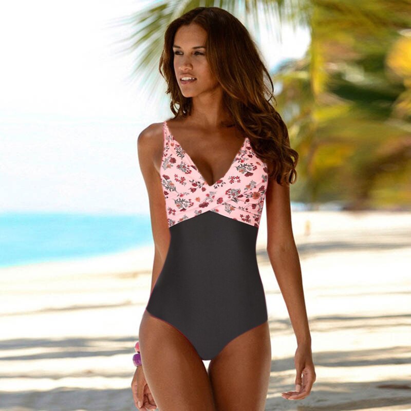 One Piece Swimwear Women 2023 New Monokini Bathing Suit Bodysuit V-neck Swimsuit Brazilian Beach Female Swimming Wear Girl