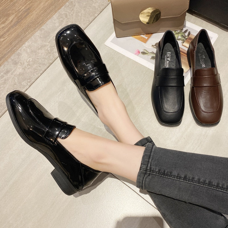New Ladies Flat Oxfords Patent Leather Women Shoes Woman Platform Spring  Derby Shoes Slip On Female Comfort Fashion Footwear