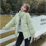 Llyge Winter Jacket  Women 2022 Colors  Bubble Jackets Korean Style Puffer Coat Mint Green Thicken Parka Jaqueta Feminina Coat