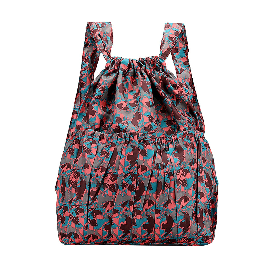 Llyge 2023 Fashion Vinatge Drawstring Backpacks Women Large Capacity Flower Ethnic Style Waterproof Nylon Rucksack Shoulders Backpacks