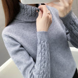 Llyge Autumn Winter Women Sweater Turtleneck Pullovers Sweaters New 2022 Long Sleeve Thick Warm Female Sweater Khaki White Black Pink
